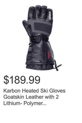 Instead of relying solely on insulating layer to trap your body heat, heated gloves have batteries that power electric heating filaments to . . Costco karbon heated gloves